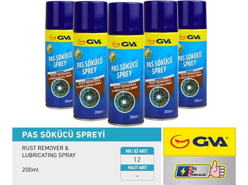 GVA Wd 40 Pas Sökücü Yağlayıcı 200 Ml  1 KOLİ (12 adet)
