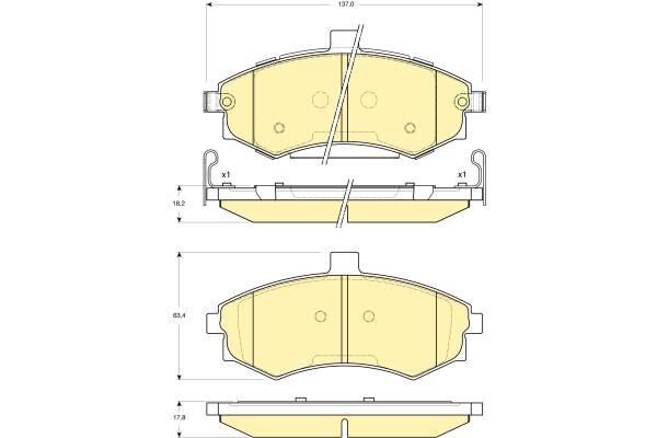 MGA 55231 Balata Fren Ön Elantra 00>04 Matrix 09>11