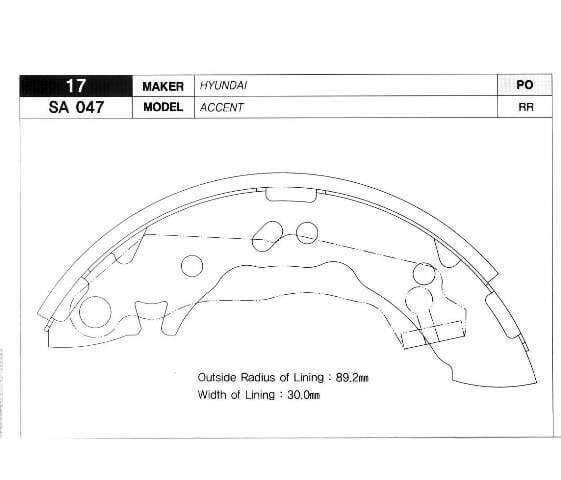 JH BRAKE ARKA PABUÇ BALATA ACCENT 1.3-1.3I 12V-1.5I 12V-1.5I 16V (94-00) (GS8658) (FPA8007)