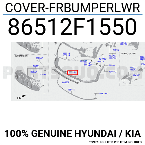 Kia Sportage 2018-20 Ön Tampon Alt Bakaliti Mobis. 86512f1550 (TAMİRLİ ÇIKMA)