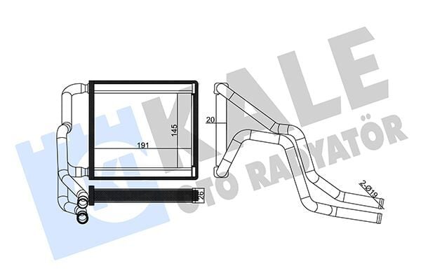 KALE 355135 KALORİFER RADYATÖRÜ HYUNDAI i20 1.2L G4LA benzinli 15-20 / 1.4L G4LC 15-18 / 1.4L D4FC CRDi dizel 15